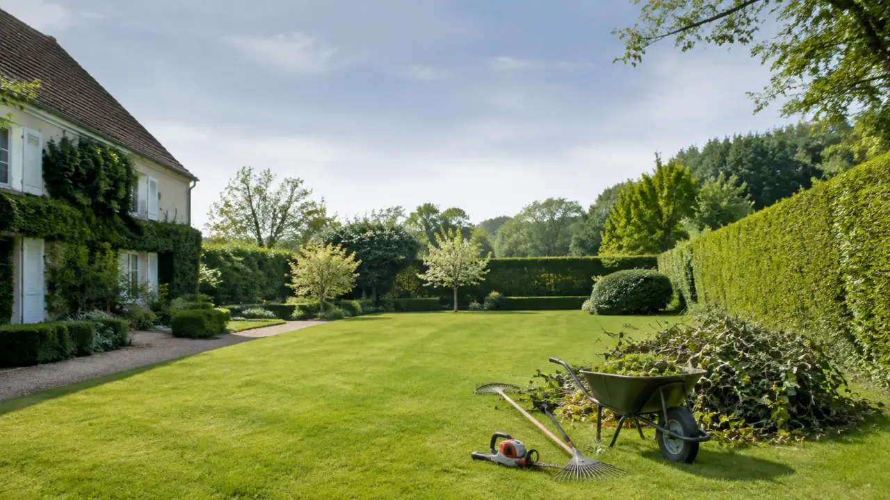 Coût d’entretien d’un jardin de 1000 m2 : budget par passage, haies et déchets verts