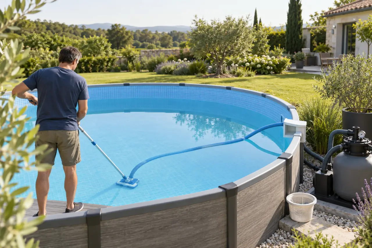 Aspirer une piscine hors sol sans troubler l’eau : la méthode qui protège le liner et la filtration