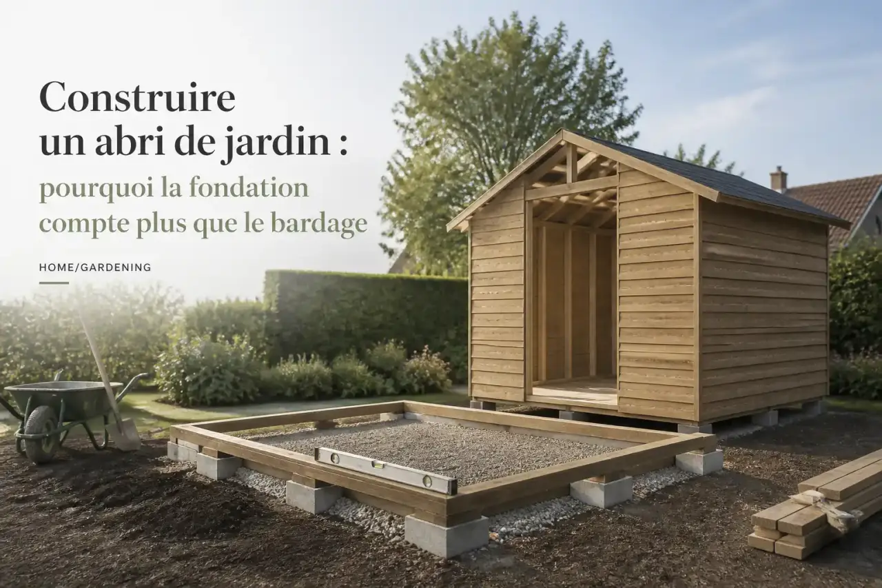 Construire un abri de jardin : pourquoi la fondation compte plus que le bardage